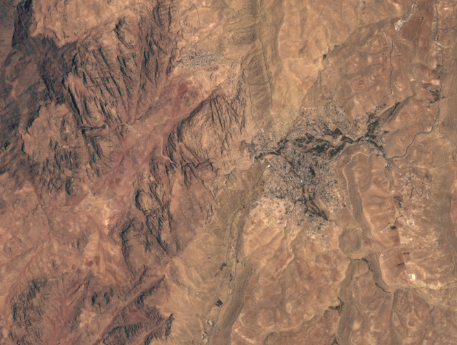[Landsat 8 Pan Sharpened Petra Detail]