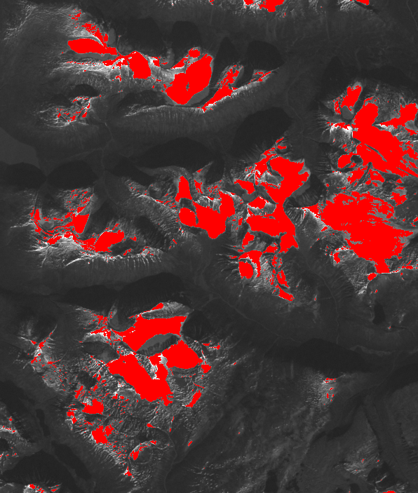 [Landsat Snow Pack Computed using Point Spectrum Utility]
